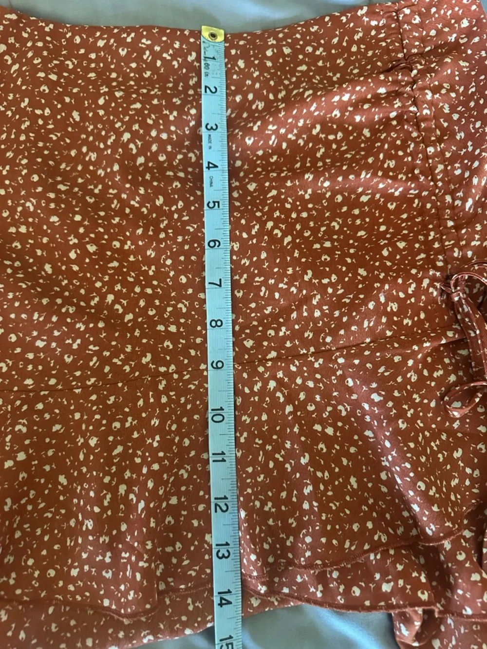 Rust Floral Ruffle Mini Skirt - Picture 5 of 5